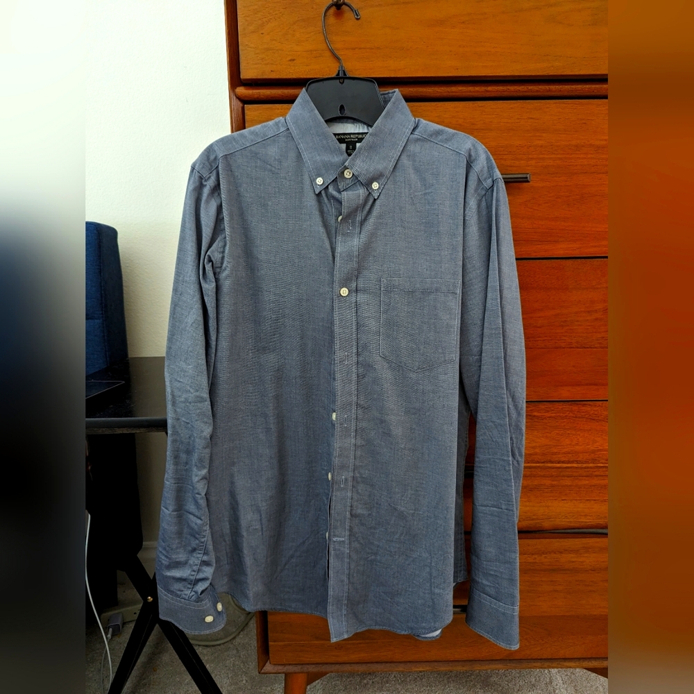 Banana Republic, Casual Shirt, Small, Gray
